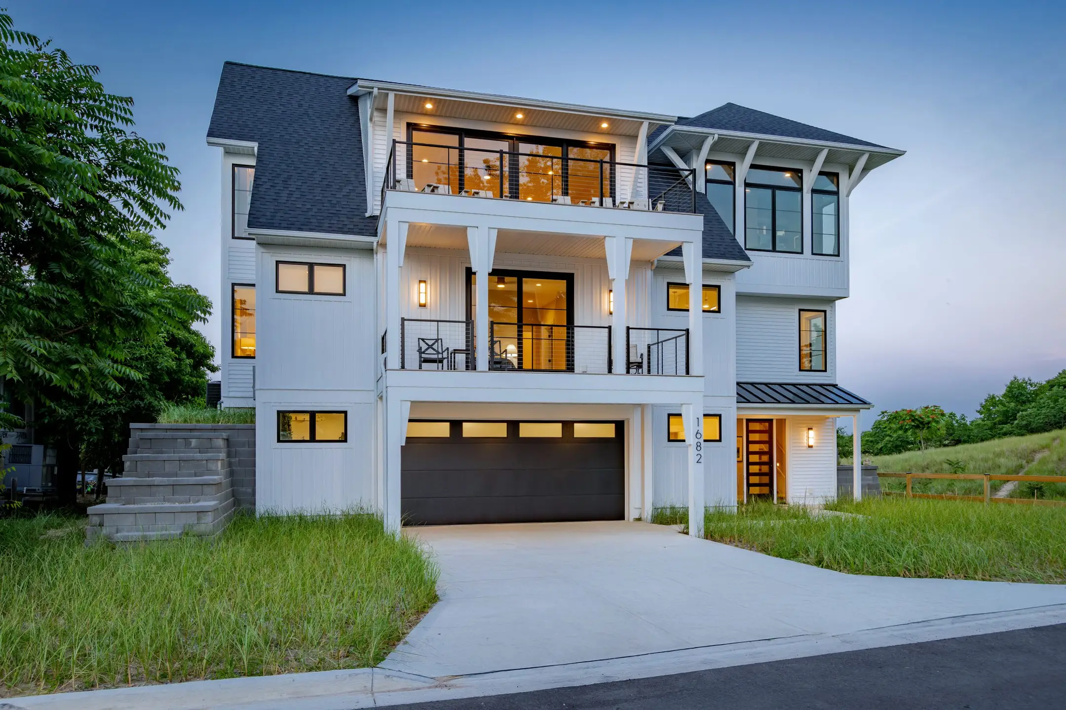 Twin Lakes Coastal Tower Home Design Exterior Front