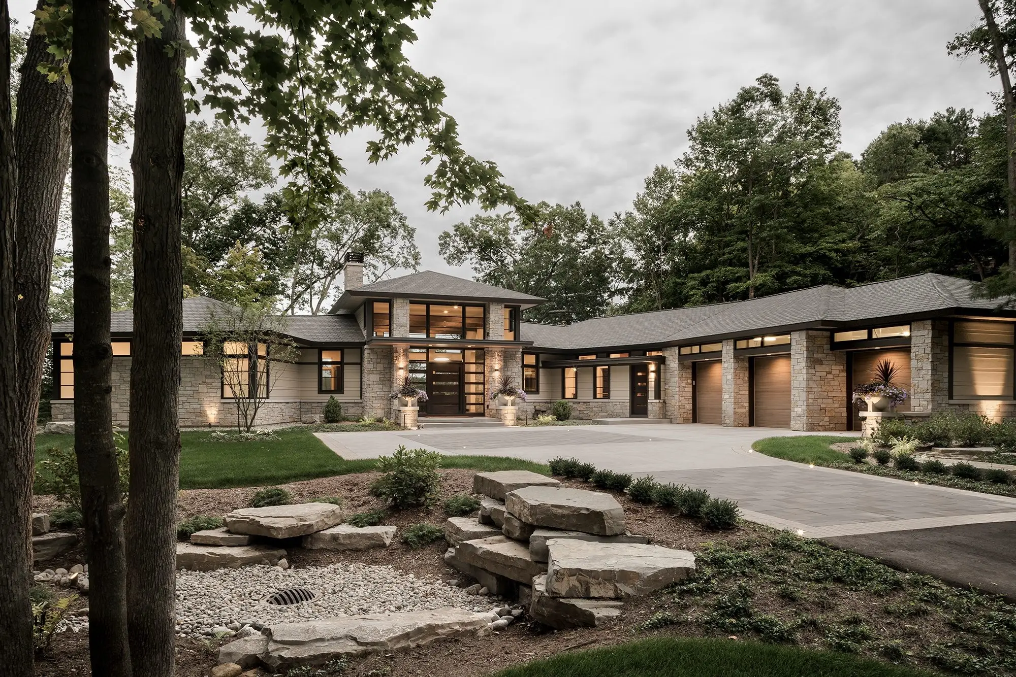 Modern Prairie Home Design Grand Rapids Exterior